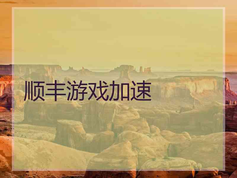 顺丰游戏加速