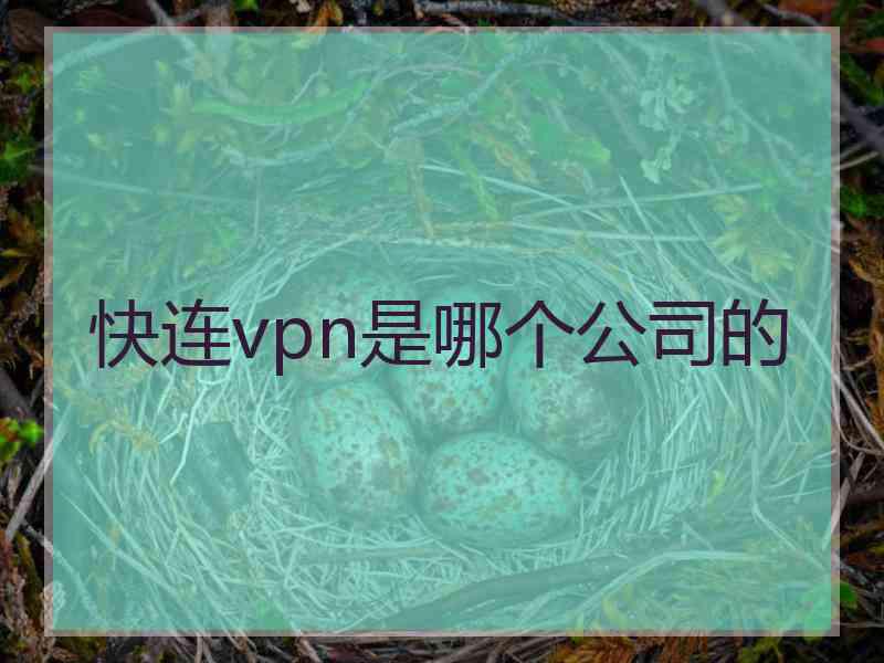 快连vpn是哪个公司的