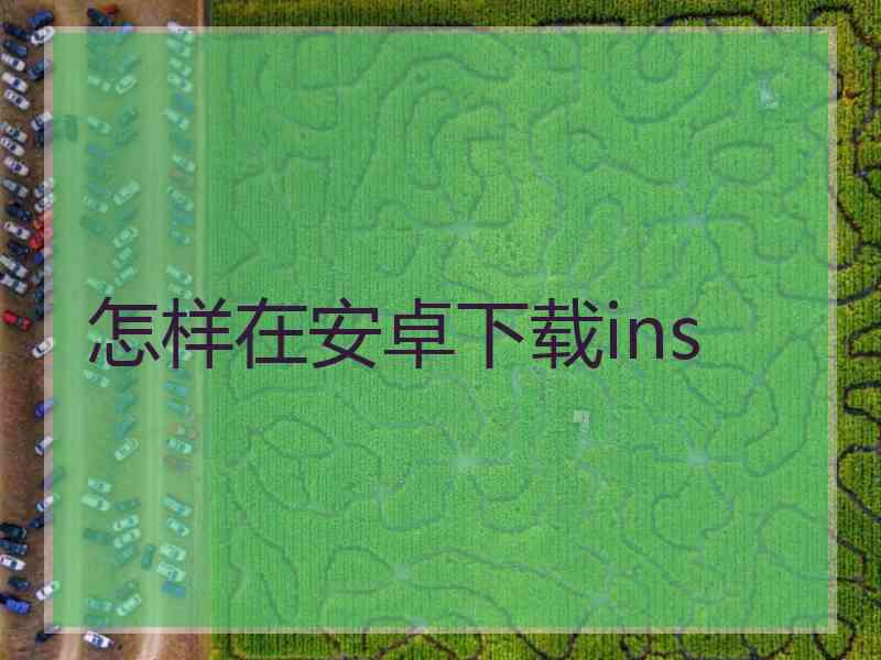 怎样在安卓下载ins